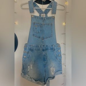 Denim Overall Shorts